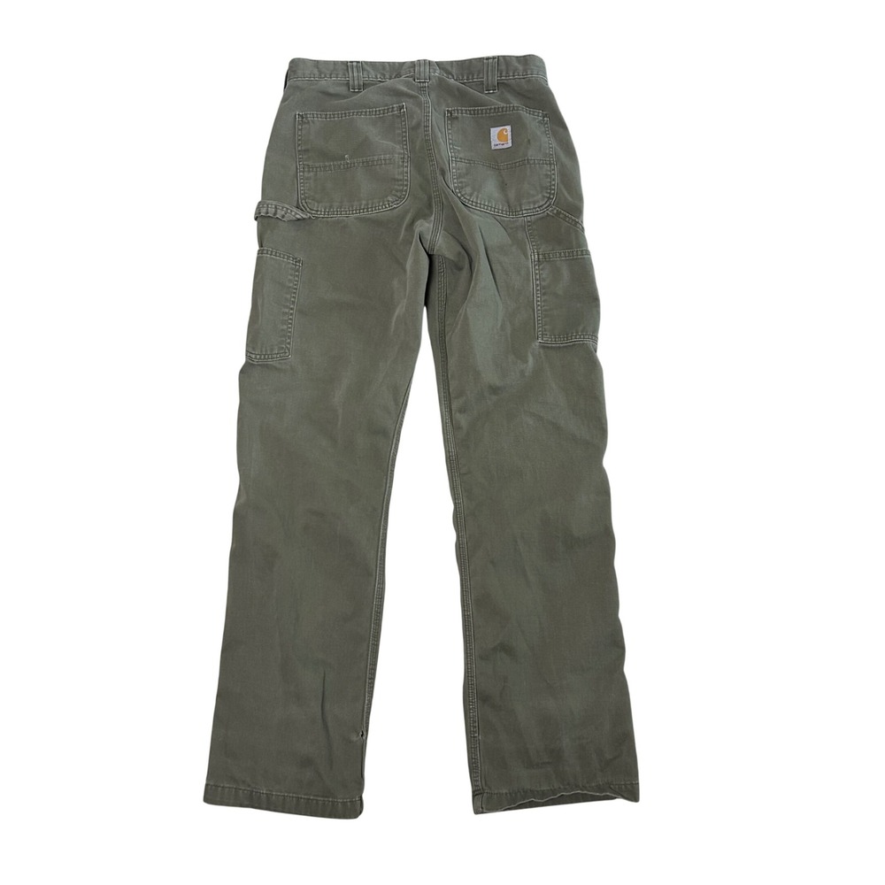 Carhartt Carpenter Work Pants Mens 32x34 Moss Green Canvas Utility - Picture 3 of 11